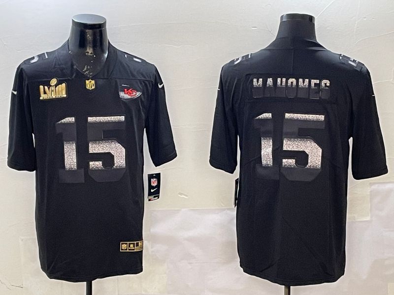 Men Kansas City Chiefs #15 Mahomes Black 2025 Nike Fashion Limited NFL Jersey style 1
